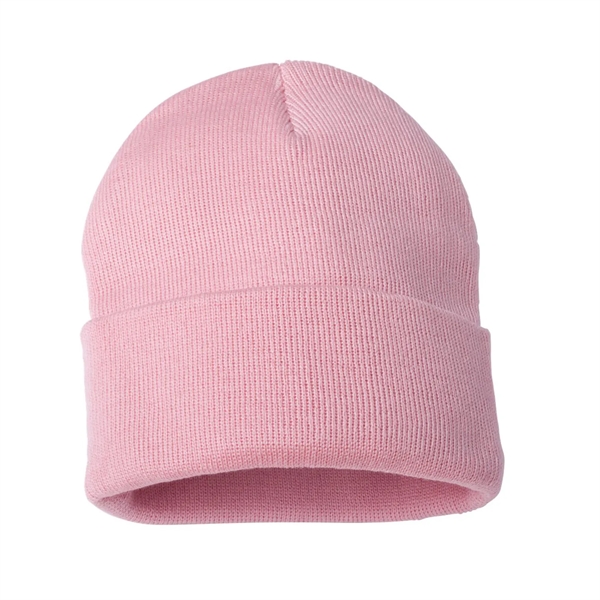 100% acrylic knit cuff beanie finished with a sewn-on woven patch... from ASI 92980 WOV-IN® / Universal Strap/Wov-In Line