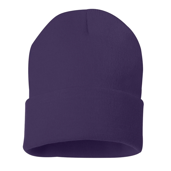 100% acrylic knit cuff beanie finished with a sewn-on woven patch... from ASI 92980 WOV-IN® / Universal Strap/Wov-In Line