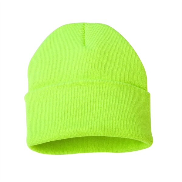 100% acrylic knit cuff beanie finished with a sewn-on woven patch... from ASI 92980 WOV-IN® / Universal Strap/Wov-In Line