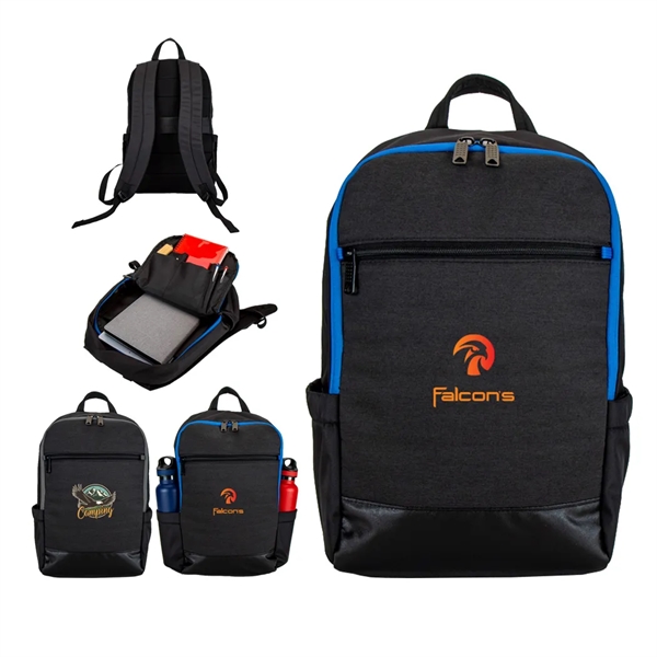 Polyester laptop backpack w/ large center compartment fits most 15" laptops.Two... from ASI 31517 Admart Products