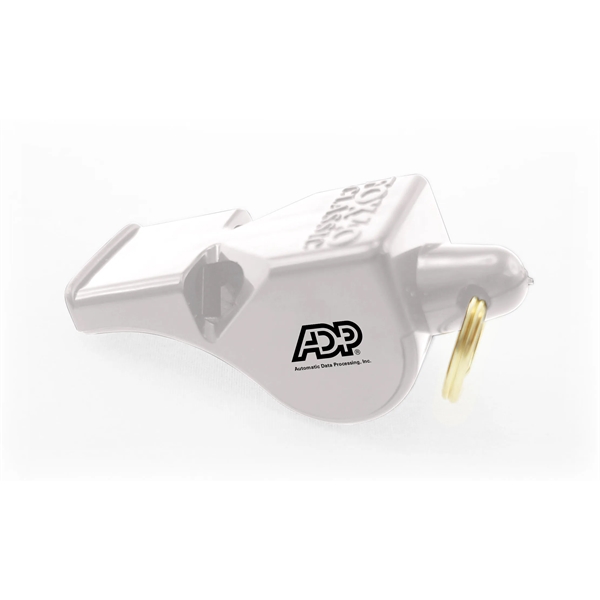 2" x 7.5" whistle with split ring keychain and pad imprint.... from ASI 30250 AZX Sport USA