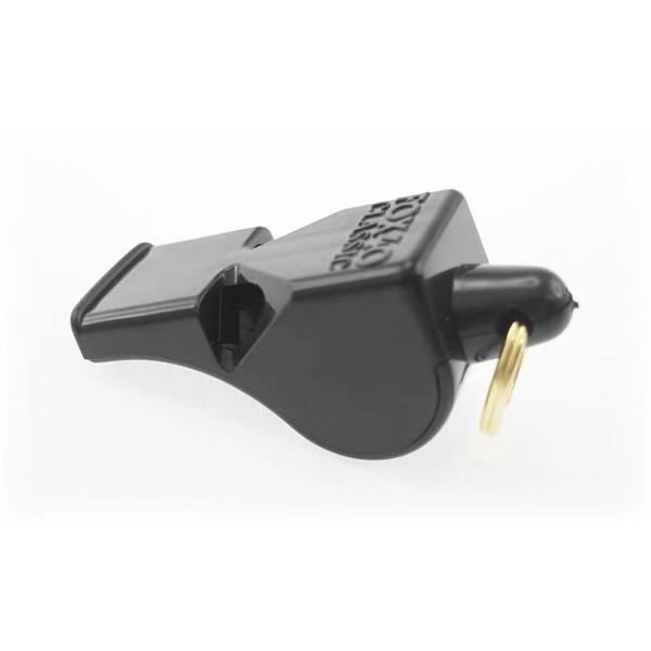 2" x 7.5" whistle with split ring keychain and pad imprint.... from ASI 30250 AZX Sport USA