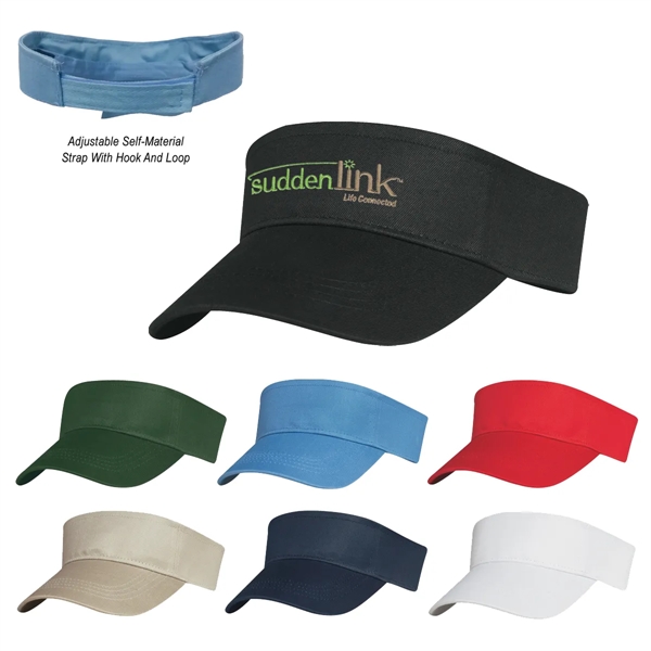 Cotton Twill Visor.  100% Cotton Twill.  Double Layer Cotton... from ASI 61125 Hit Promotional Products / Hit®
