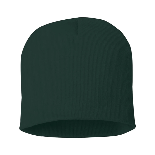 100% acrylic knit beanie decorated with a sewn-on woven patch... from ASI 92980 WOV-IN® / Universal Strap/Wov-In Line