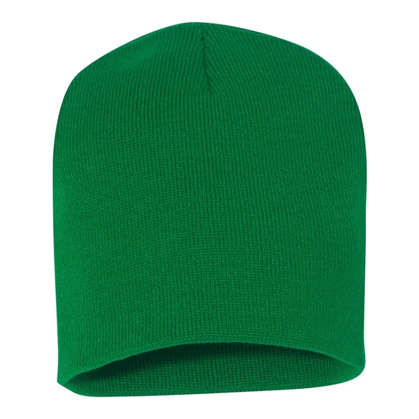 100% acrylic knit beanie decorated with a sewn-on woven patch... from ASI 92980 WOV-IN® / Universal Strap/Wov-In Line