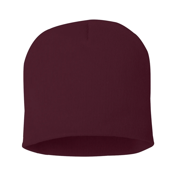 100% acrylic knit beanie decorated with a sewn-on woven patch... from ASI 92980 WOV-IN® / Universal Strap/Wov-In Line