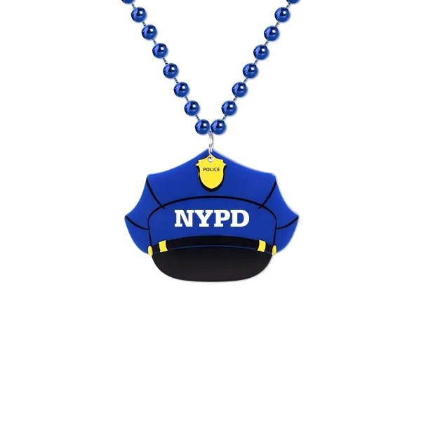 33" necklace beaded necklace with police hat shaped medallion.... from ASI 98360 WOWLine / WOWLine®