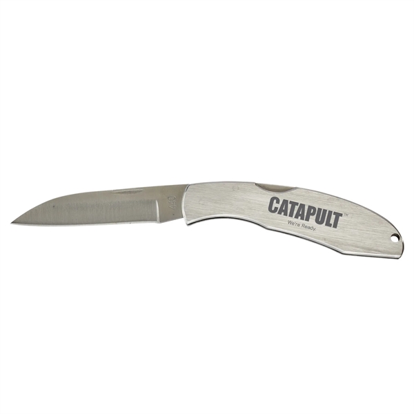 This all stainless-steel locking pocket knife offers a classic look. Ergonomically... from ASI 46170 Compass Industries Inc