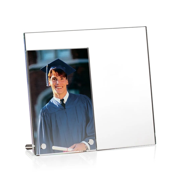 Starfire crystal vertical picture frame with chrome pins.... from ASI 84592 St Regis Group