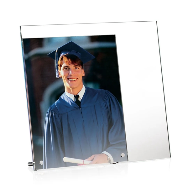 Starfire crystal vertical picture frame with chrome pins.... from ASI 84592 St Regis Group