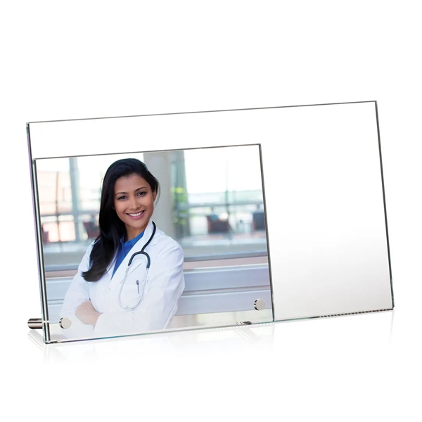 Starfire crystal vertical picture frame with chrome pins.... from ASI 84592 St Regis Group