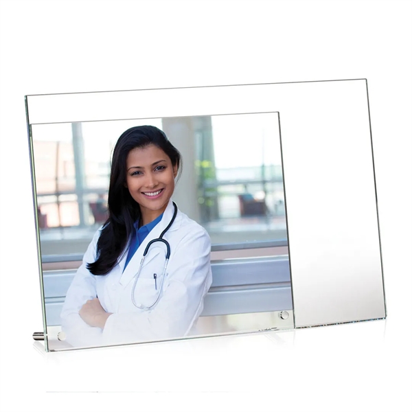 Starfire crystal vertical picture frame with chrome pins.... from ASI 84592 St Regis Group