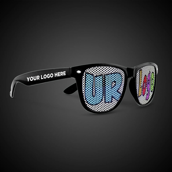Plastic billboard sunglasses with a colorful and glossy plastic frame and... from ASI 42016 Brighter Promotions Inc