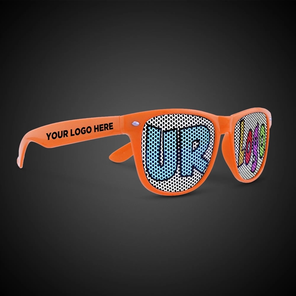 Plastic billboard sunglasses with a colorful and glossy plastic frame and... from ASI 42016 Brighter Promotions Inc