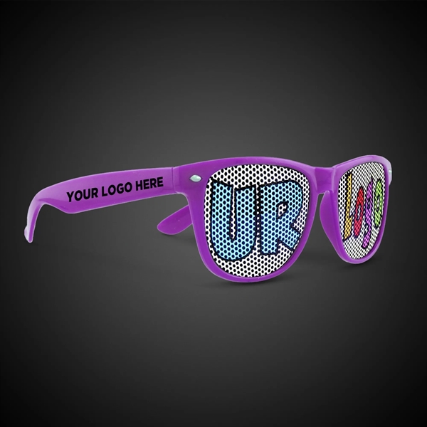 Plastic billboard sunglasses with a colorful and glossy plastic frame and... from ASI 42016 Brighter Promotions Inc