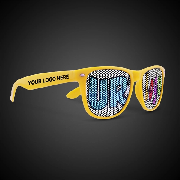 Plastic billboard sunglasses with a colorful and glossy plastic frame and... from ASI 42016 Brighter Promotions Inc