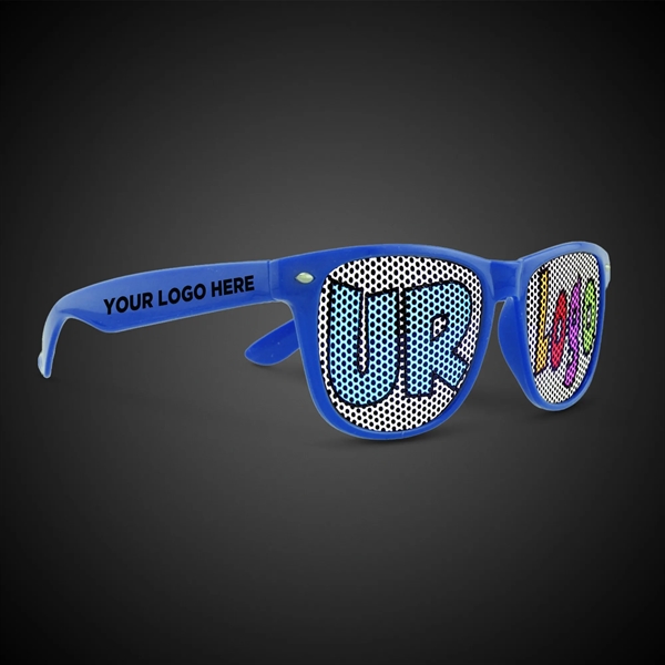 Plastic billboard sunglasses with a colorful and glossy plastic frame and... from ASI 42016 Brighter Promotions Inc