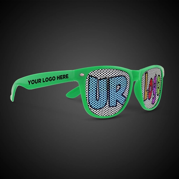 Plastic billboard sunglasses with a colorful and glossy plastic frame and... from ASI 42016 Brighter Promotions Inc