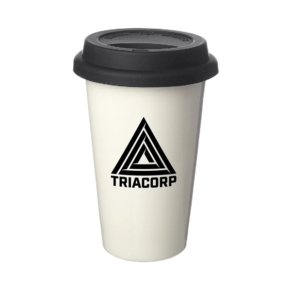 Introducing our 11 oz. Double Wall Porcelain Tumbler with Lid-a blend... from ASI 62088 IDProductsource