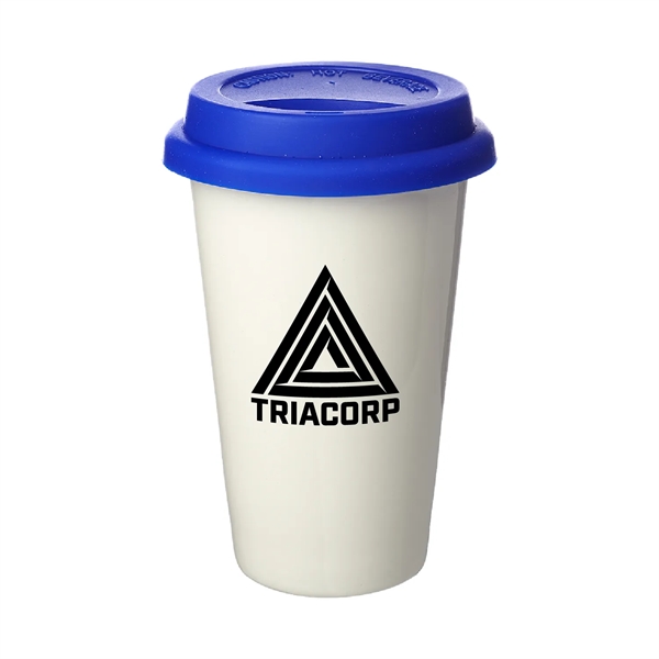 Introducing our 11 oz. Double Wall Porcelain Tumbler with Lid-a blend... from ASI 62088 IDProductsource