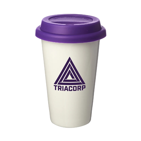 Introducing our 11 oz. Double Wall Porcelain Tumbler with Lid-a blend... from ASI 62088 IDProductsource