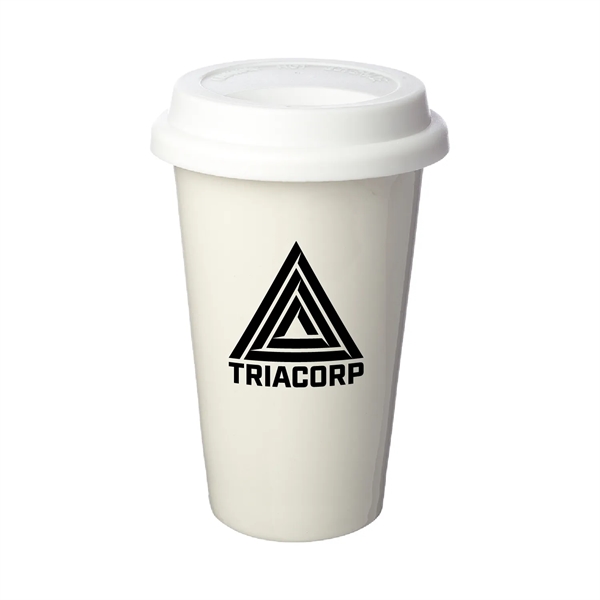 Introducing our 11 oz. Double Wall Porcelain Tumbler with Lid-a blend... from ASI 62088 IDProductsource