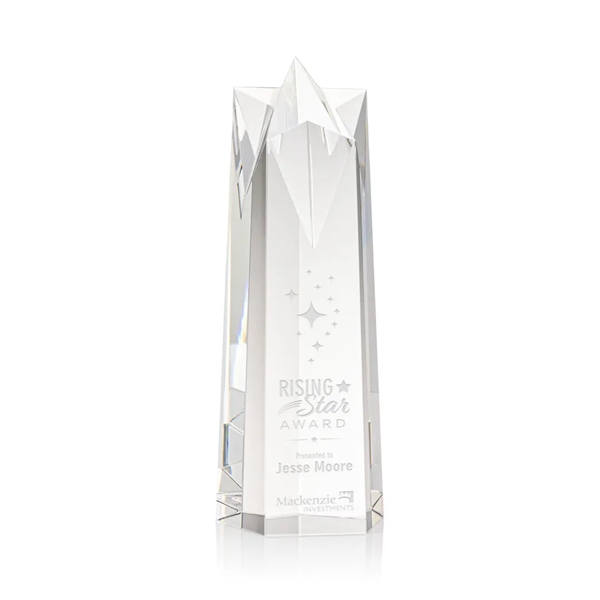 Tower of optical crystal award topped with a cut star.... from ASI 84592 St Regis Group / St Regis