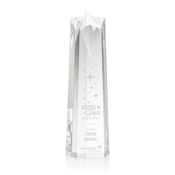 Tower of optical crystal award topped with a cut star.... from ASI 84592 St Regis Group / St Regis