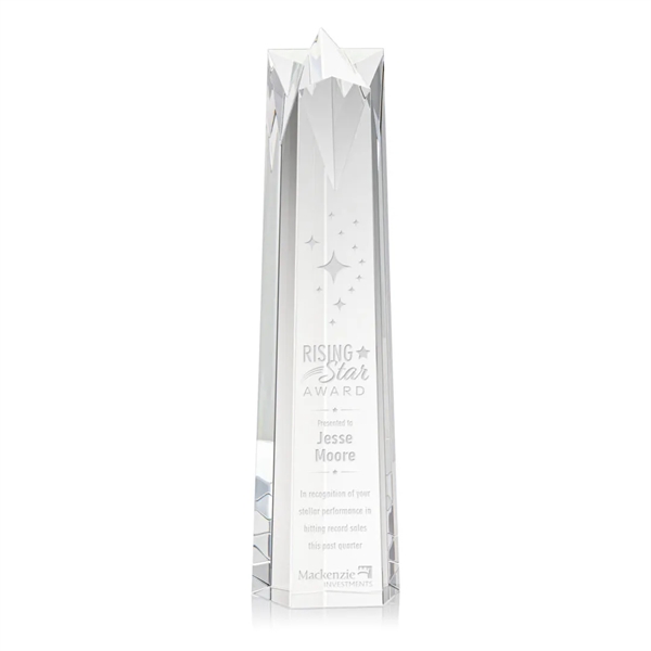 Tower of optical crystal award topped with a cut star.... from ASI 84592 St Regis Group / St Regis