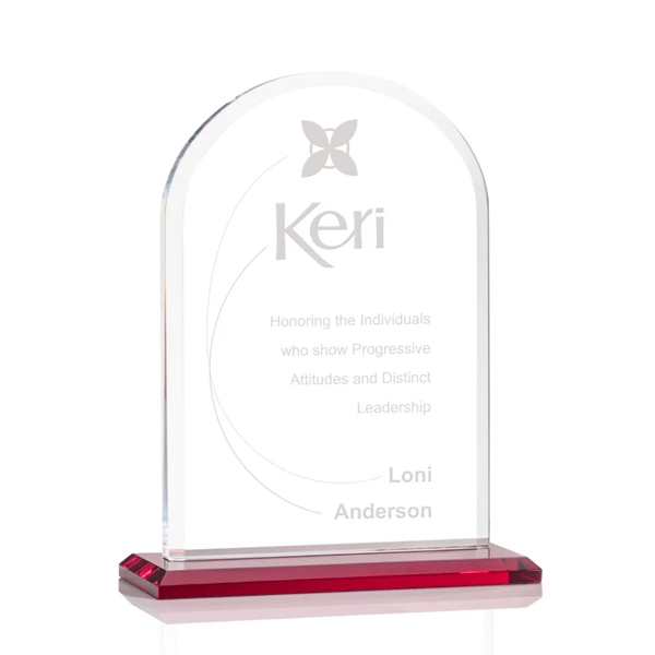 Starfire arch design award with front bevel on a Red base.... from ASI 84592 St Regis Group / St Regis