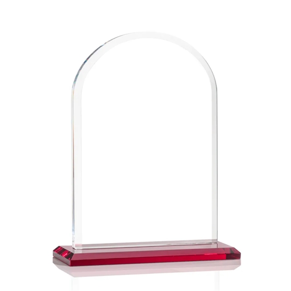 Starfire arch design award with front bevel on a Red base.... from ASI 84592 St Regis Group / St Regis