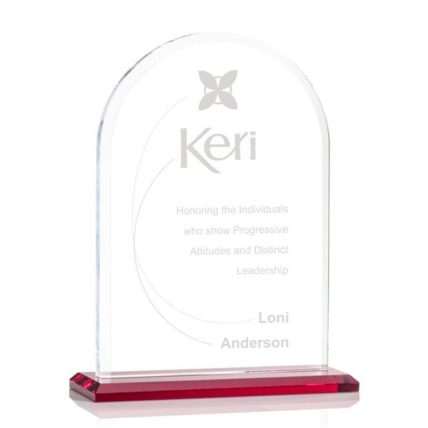 Starfire arch design award with front bevel on a Red base.... from ASI 84592 St Regis Group / St Regis