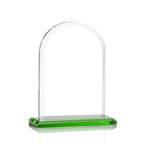 Starfire arch design award with front bevel on a Green base.... from ASI 84592 St Regis Group / St Regis