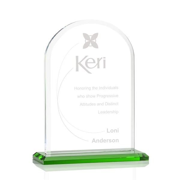 Starfire arch design award with front bevel on a Green base.... from ASI 84592 St Regis Group / St Regis