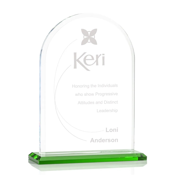 Starfire arch design award with front bevel on a Green base.... from ASI 84592 St Regis Group / St Regis