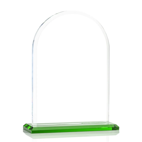 Starfire arch design award with front bevel on a Green base.... from ASI 84592 St Regis Group / St Regis