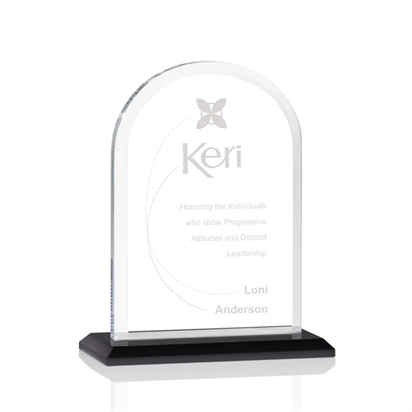 Starfire arch design award with front bevel on a Black base.... from ASI 84592 St Regis Group / St Regis