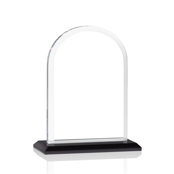 Starfire arch design award with front bevel on a Black base.... from ASI 84592 St Regis Group / St Regis