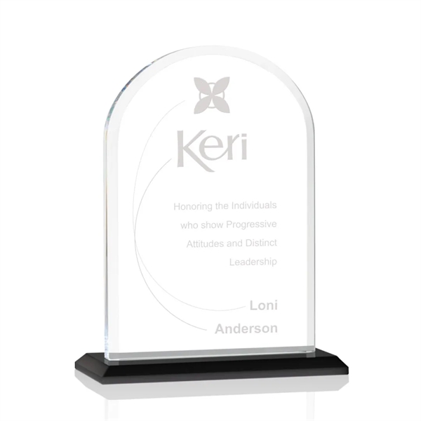 Starfire arch design award with front bevel on a Black base.... from ASI 84592 St Regis Group / St Regis