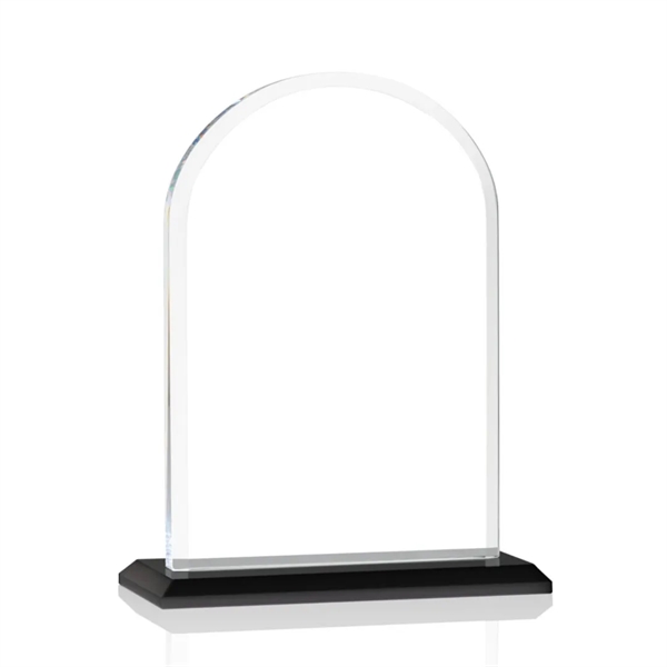 Starfire arch design award with front bevel on a Black base.... from ASI 84592 St Regis Group / St Regis