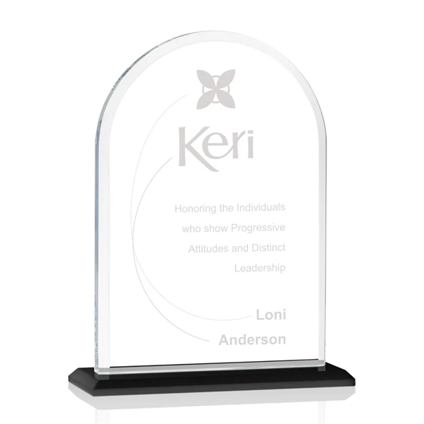 Starfire arch design award with front bevel on a Black base.... from ASI 84592 St Regis Group / St Regis