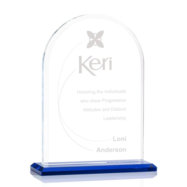 Starfire arch design award with front bevel on a Blue base.... from ASI 84592 St Regis Group / St Regis