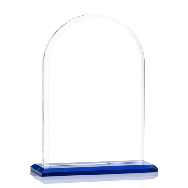Starfire arch design award with front bevel on a Blue base.... from ASI 84592 St Regis Group / St Regis