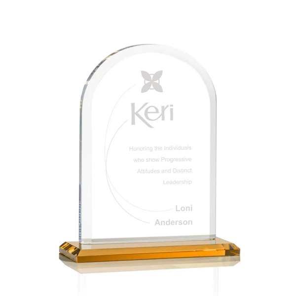 Starfire arch design award with front bevel on a Amber base.... from ASI 84592 St Regis Group / St Regis