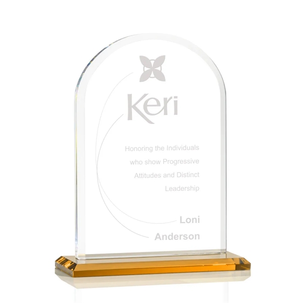 Starfire arch design award with front bevel on a Amber base.... from ASI 84592 St Regis Group / St Regis