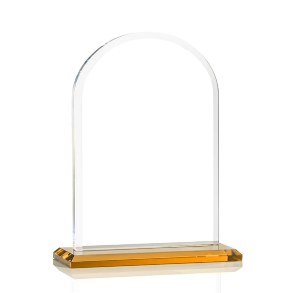 Starfire arch design award with front bevel on a Amber base.... from ASI 84592 St Regis Group / St Regis