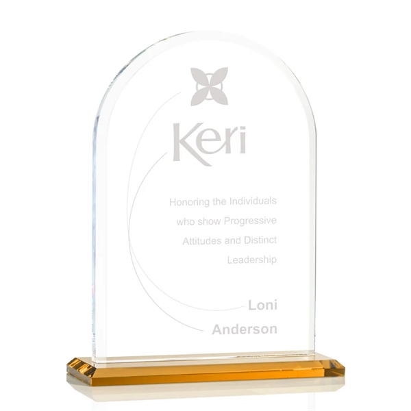 Starfire arch design award with front bevel on a Amber base.... from ASI 84592 St Regis Group / St Regis