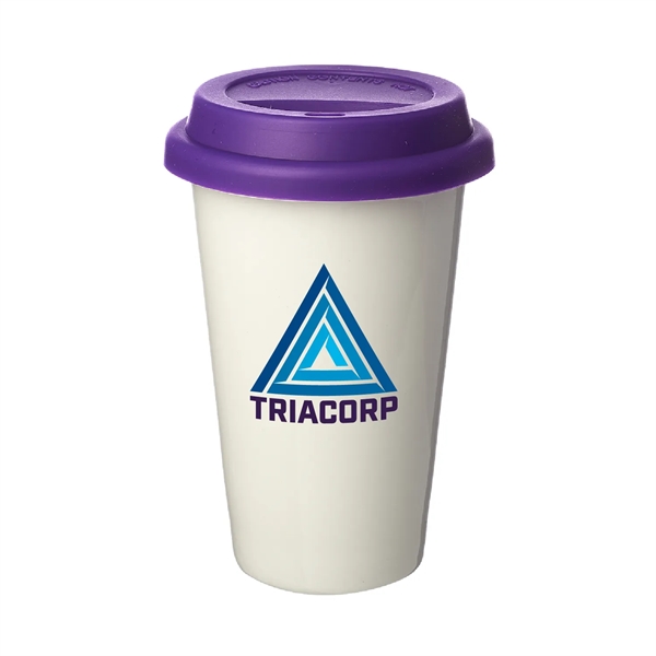 Introducing our 11 oz. Double Wall Porcelain Tumbler with Lid-a blend... from ASI 62088 IDProductsource