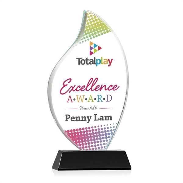 3/4" thick Starfire Crystal Flame with rounded edges and mounted on... from ASI 84592 St Regis Group / St Regis