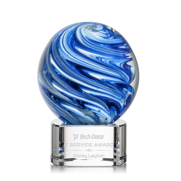 The mesmerizing Naples Art Glass Award features blue and white swirls... from ASI 84592 St Regis Group / St Regis